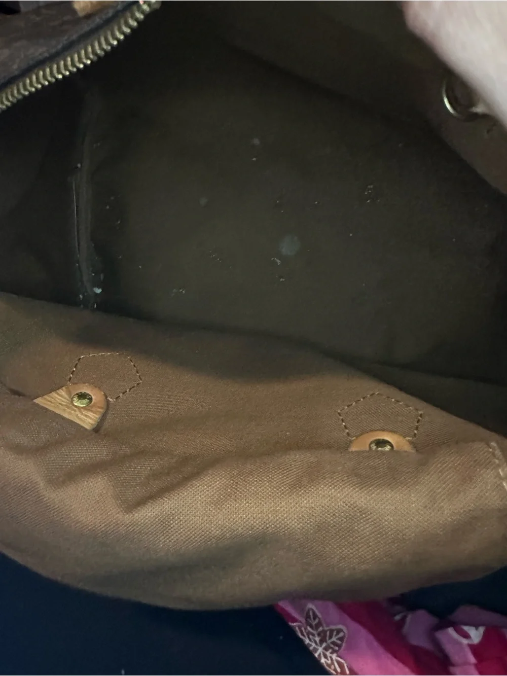 Louis Vuitton Monogram Canvas Satchel in Dark Brown with Tan Trim